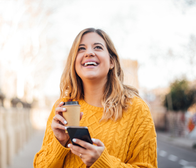 Medical Spa Owner on the go utilizing her phone for medical spa scheduling