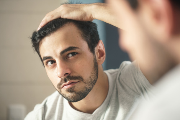 Client seeking treatment of receding hairline.