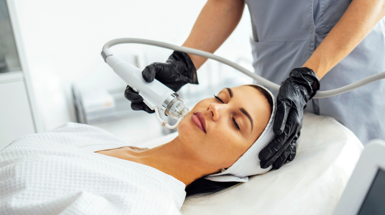 Medspa client receiving aesthetic treatment