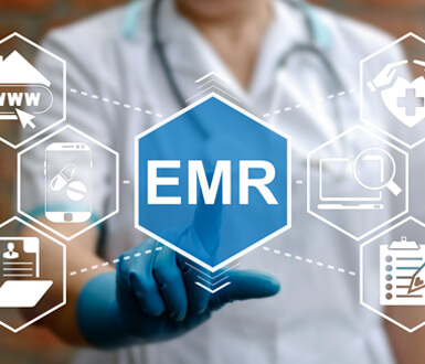 Practitioner keeping their aesthetic EMR software secure.