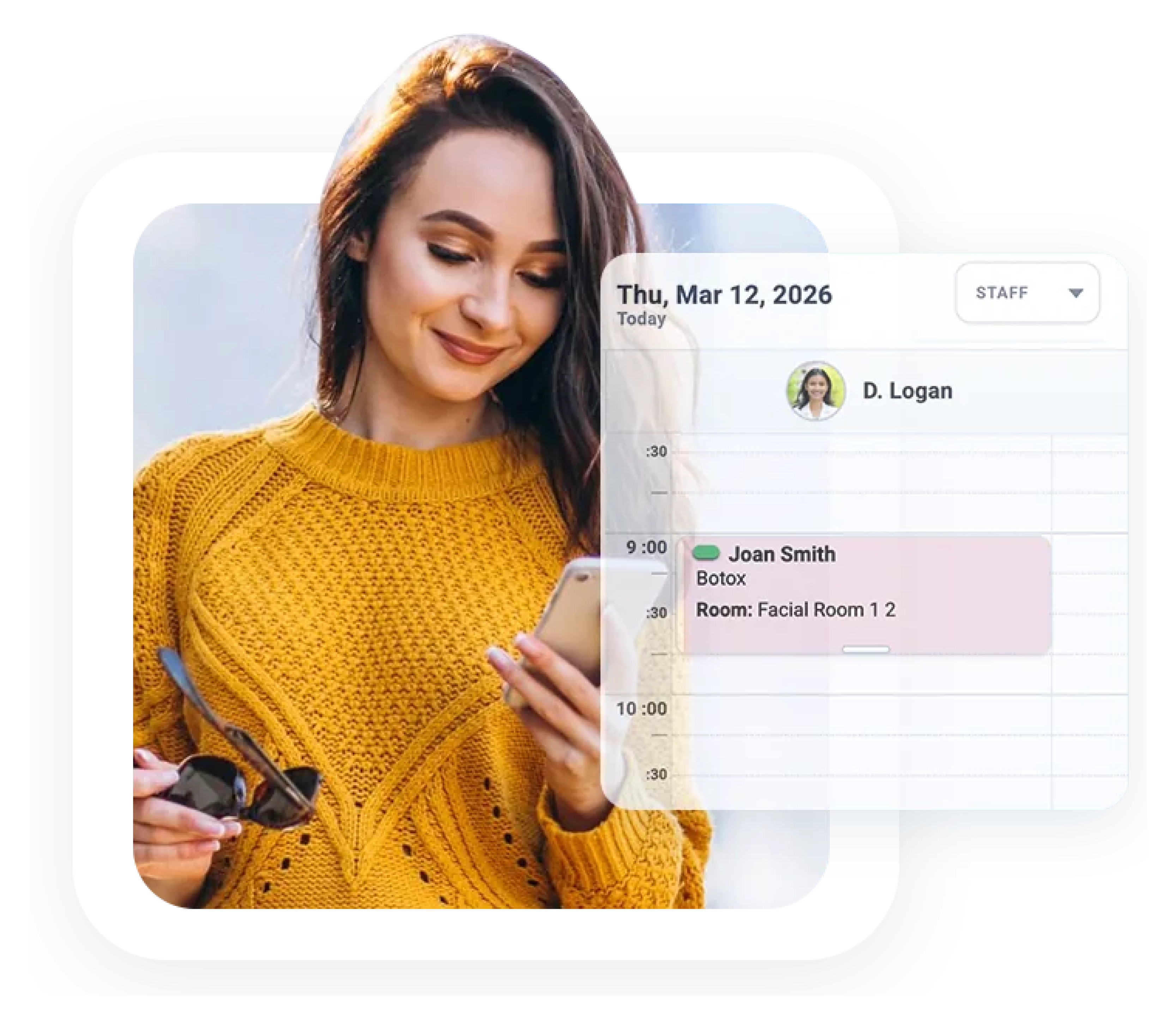 Staff scheduling and service management tools in medical spa software