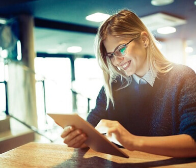 Person using a tablet