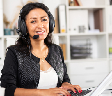 Medspa Software Customer Support Speaking on Headset