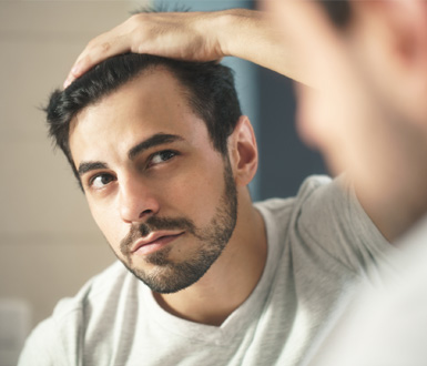 Client seeking treatment of receding hairline.