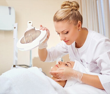 A Person receiving medical spa treatment