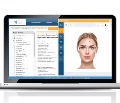 AestheticsPro EMR on computer screen
