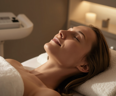 Med spa client relaxing during a treatment, experiencing the seamless care made possible by a well-built EMR for medical spa practice.