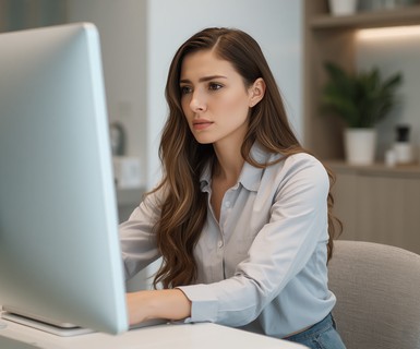 Medical spa owner reviewing her scheduling software at her desk, evaluating what good medi spa software should do in a full workday