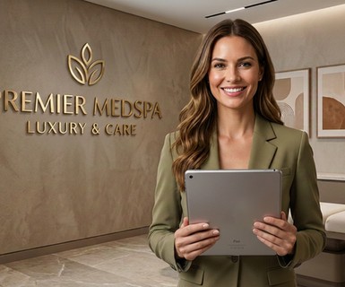 Medical spa manager reviewing the connected systems needed to run a growing practice